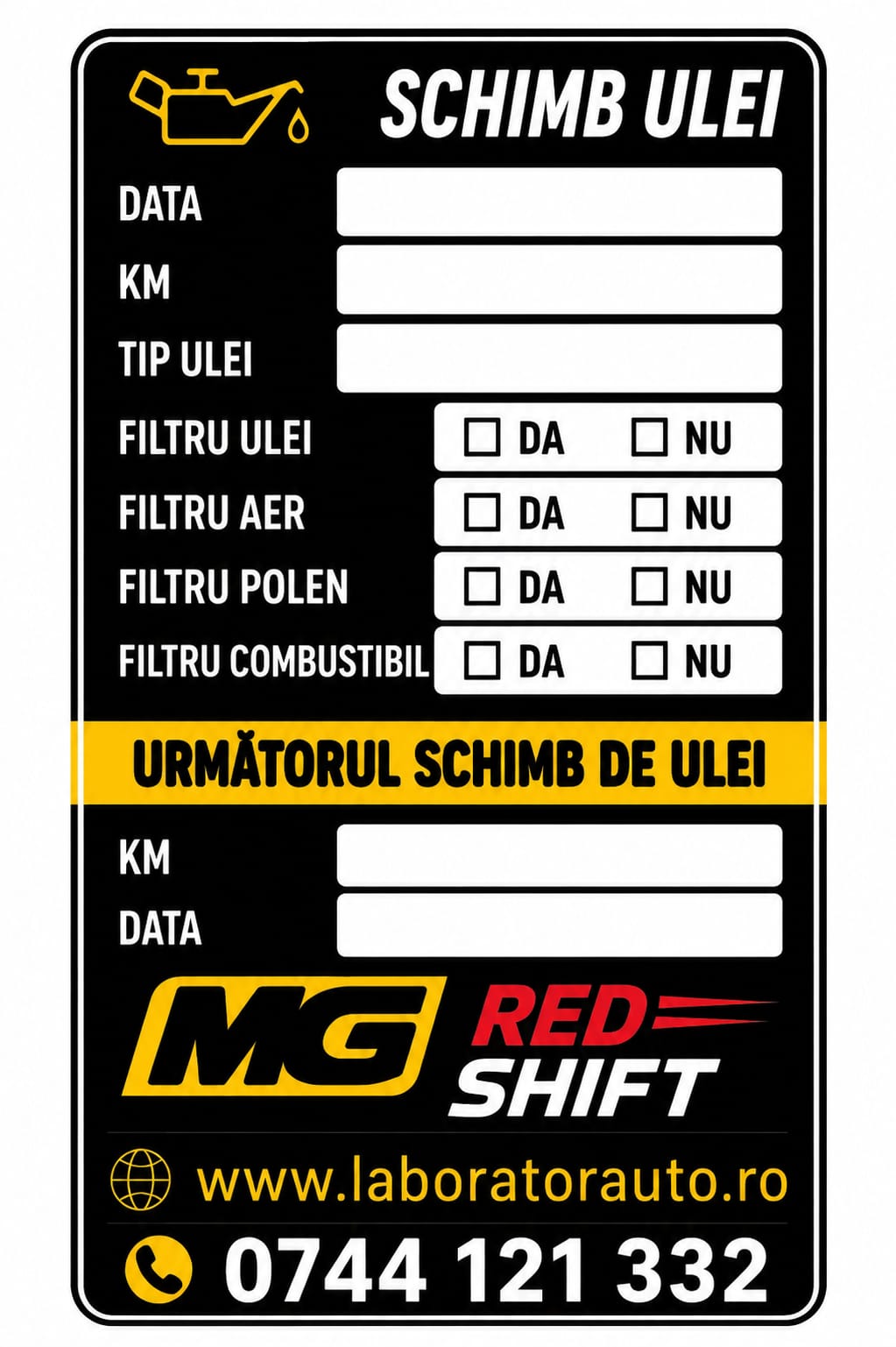 Eticheta schimb ulei - imagine 2